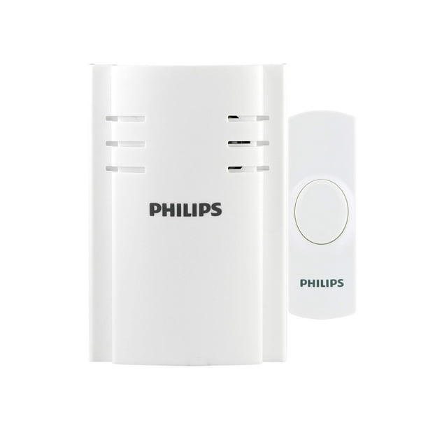 Kit de timbre inalámbrico Philips DES2180W/27, alcance 150 m, blanco