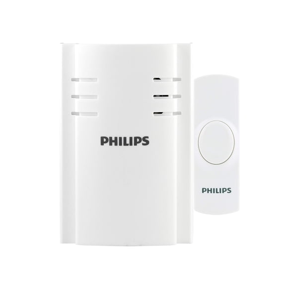 Kit de timbre inalámbrico Philips DES2180W/27, alcance 150 m, blanco