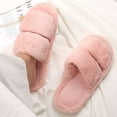 thumbnail image 4 of Spencer Women's Slippers Fuzzy Faux Fur Memory Foam Cozy Flat Spa Slide Slippers Comfy Open Toe Slip On House Shoes Anti-Skid Sole, Size 5-10 US, 4 of 10
