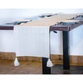 thumbnail image 3 of Heavenera 14 x 72 inches 100% Pure Cotton Table Runner Natural Rustic Farmhouse Handcrafted Dresser Scarf with 4 Tassels (Ivory, 14"X72"), 3 of 4