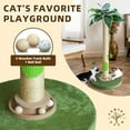 thumbnail image 5 of Fantasreen Sisal Cat Scratching Post 35'', Tall Cat Scratcher with Toy, Track Ball with Self Groomer, Green, Large, 5 of 8