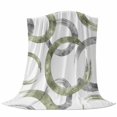 thumbnail image 6 of Sage Green Grey Blanket Soft Cozy Warm Throw Blanket for Couch, Plush Fuzzy Flannel Fleece Blankets for Sofa, Geometric Circle Modern Abstract Simple Art Bed Blankets Gifts for Men, 40"x60", 6 of 9