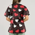 thumbnail image 6 of Valentine Day Scrub Tops for Women Love Heart Print V Neck Cute Medical Workwear Plus Size Short Sleeve Nursing Scrubs with Pockets Multicolor XL, 6 of 6