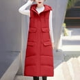 thumbnail image 4 of BLVB Women's Long Quilted Vest Hooded Maxi Length Sleeveless Puffer Vest Padded Coat Winter Warm Jackets Outerwear, 4 of 6