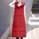 thumbnail image 4 of Chaqueta larga de invierno sin mangas con bolsillos para mujer, de algodón y plumón, 4 of 6