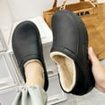 thumbnail image 3 of 2022 Men Winter Warm Slippers Fur Slippers Men Boys Plush Slipper Cotton Shoes Non-slip Solid Color Home Indoor Casual Slippers (black 1808-24,8.5), 3 of 7