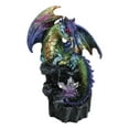 thumbnail image 4 of Green Blue Gold Galaxy Baby Dragon On Faux Geode LED Crystals Rock Figurine, 4 of 9