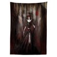 thumbnail image 3 of Ambesonne Gothic Tablecloth Rectangular Table Cover, Medieval Evil Woman Myth, 60"x90", Black Red Grey, 3 of 4