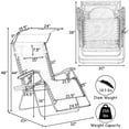thumbnail image 6 of Gymax Folding Recliner Zero Gravity Lounge Chair W/ Shade Canopy Cup Holder Black, 6 of 10