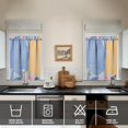 thumbnail image 4 of Blue and Yellow Block Flowers Kitchen Curtain Valance 3 Piece Set Short Curtain Sink Window Decor 36 Inch Small Window Treatment Tier 27.5x36 Length, 4 of 6