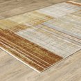 thumbnail image 5 of 10' X 13' Rust Gold Blue Grey Ivory And Tan Geometric Power Loom Stain Resistant Area Rug With Fringe, 5 of 5