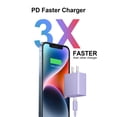 thumbnail image 2 of Cargador Coreykin para iPhone 14, 20W PD, USB-C, cable de 1,8 m, morado, 2 of 7