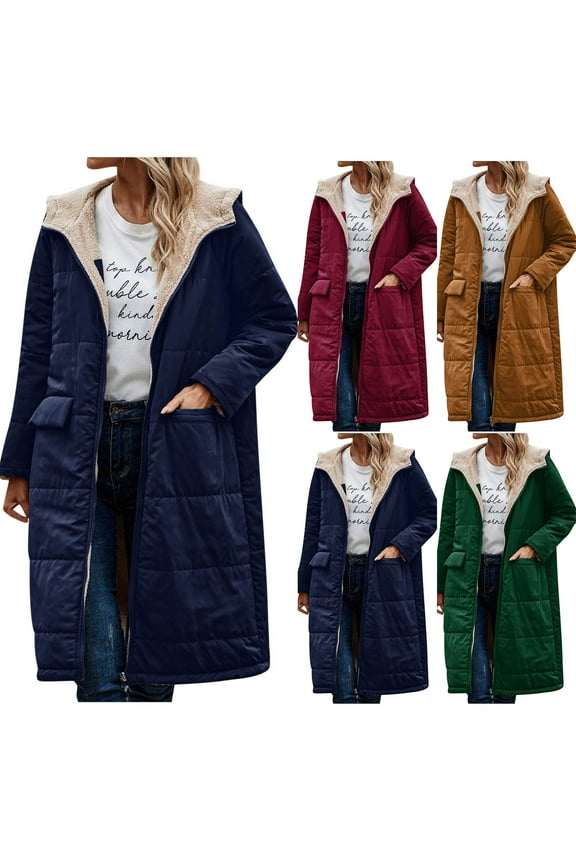 Womens Sherpa Fleece Lined Long Jackets Thicken Warm Overcoats Winter Zip Up Puffer Coats with Hood,Green,S