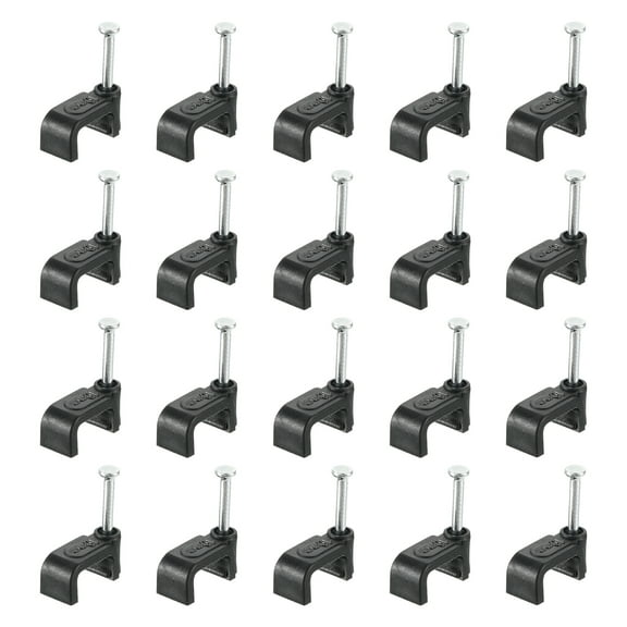 Cable Clips with Steel Nail, 200Pack 10mm/0.39" Plastic Cable Wire Clips, Ethernet Cable Clips Nail in Cable Clips