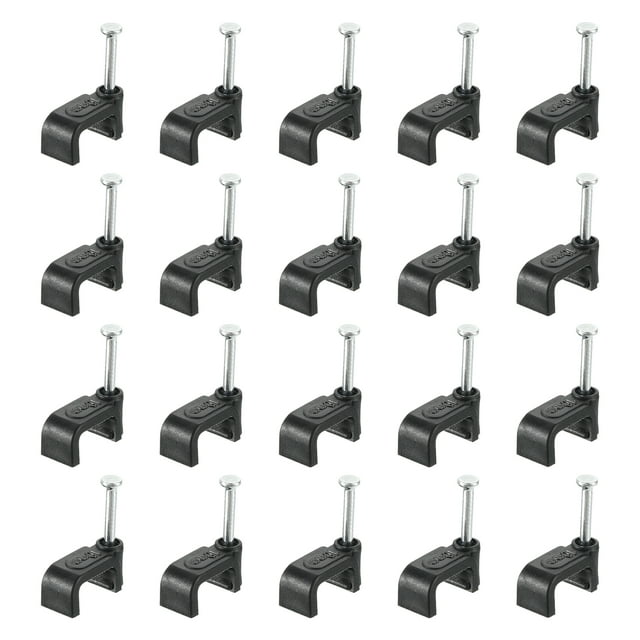 Unique Bargains Cable Clips with Steel Nail, 100Pack 10mm/0.39' Plastic Cable Wire Clips, Ethernet Cable Clips Nail in Cable Clips