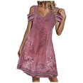 thumbnail image 1 of WILLBEST Vestidos Verano para Mujer Vestido Casual Ajustado con Estampado sin Tirantes y Cuello En V Sexy para Mujer Mediana, 1 of 3