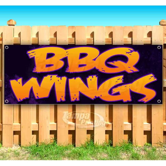 BBQ Wings 13 oz Vinyl Banner With Metal Grommets