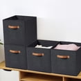 thumbnail image 5 of Kuroiy Storage Cubes 9.49GAL Foldable Organizing Baskets | Decorative Black Fabric Bin | 13x13x13in Sturdy Collapsible Organizer | Modern Home, Office, Living Room, Closet | Durable Large Capacity, 5 of 6