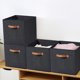 thumbnail image 4 of Caja De Tela Cubos de almacenamiento plegables de 27 L, cestas de tela de 7,13 galones para organizar el hogar, caja cuadrada con cajón (negro, 1 unidad) JASKFLY, 4 of 8
