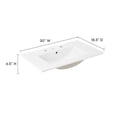 thumbnail image 3 of Modway EEI-4837-WHI White Ceramic 18" x 30" x 6.5" Rectangular Bathroom Sink, 3 of 5