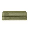 thumbnail image 3 of BNM Cotton Ribbed Checkered Bath Towels (Set of 2), Sage, 3 of 9