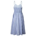 thumbnail image 4 of PULLIMORE Womens Summer V Neck Floral Dress Bohemian Spaghetti Straps Boho Tie Front Button Down Sling Midi Dress with Pockets, 4 of 5
