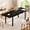 Black, variant on Laisnet 63" Square Dining Table for 8, Extendable Kitchen Dining Room Table with Metal Legs, Black