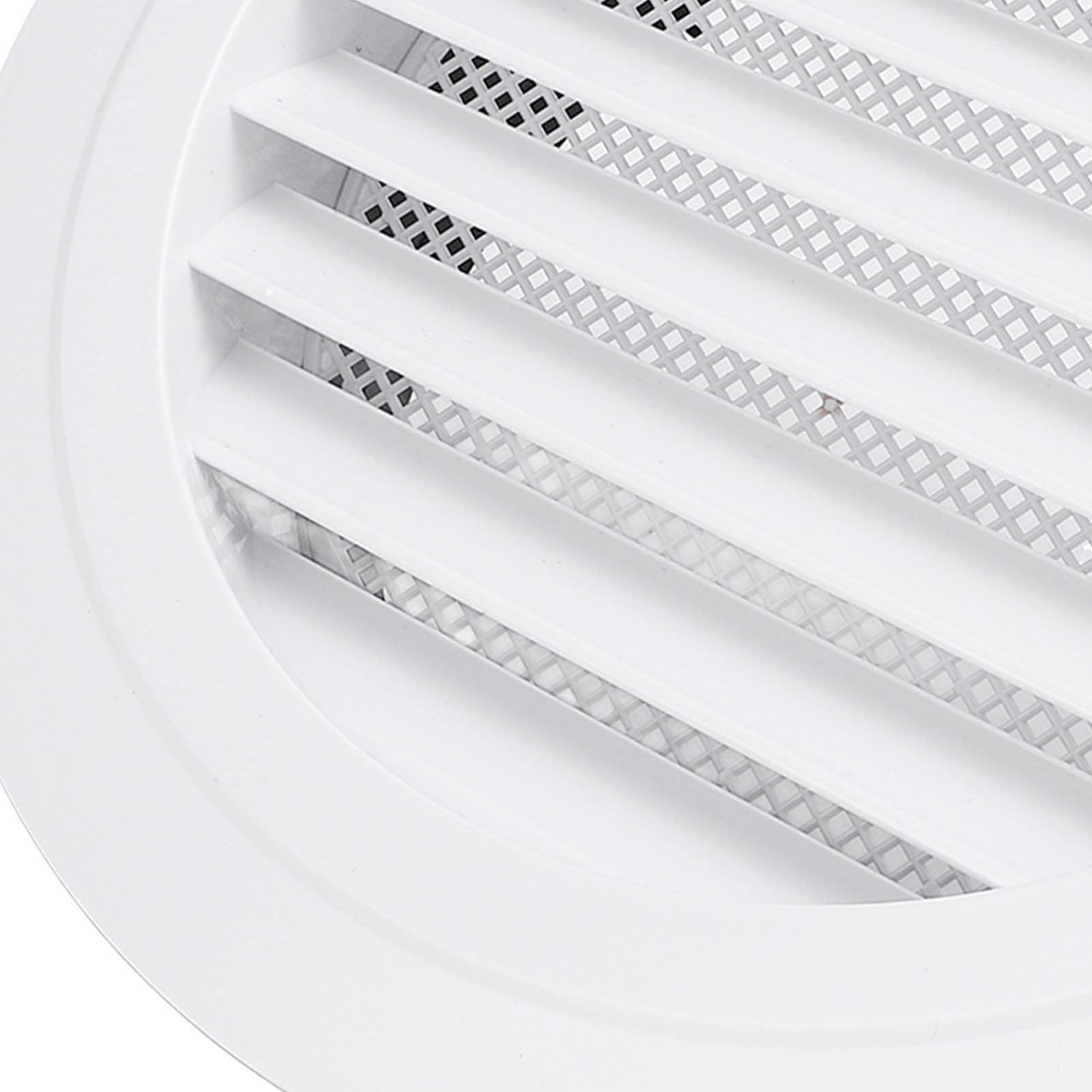 Riousery 8 inch / 200mm Round Vent Cover White ABS Plastic Slant Louver Vent Grille Cover for Bathroom Kitchen Office