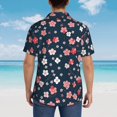 thumbnail image 5 of Haiem Cherry Blossoms Printed Hawaiian Shirt for Men - Men’s Casual Beach Summer Shirts - Stretch Fabric with Modern Fit-Small, 5 of 7