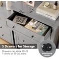 thumbnail image 4 of Commode Moderne Grise à 5 Tiroirs en Bois, Organisateur de Rangement pour Chambre, Salon et Entrée, 4 of 7
