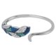thumbnail image 1 of Anillo abierto Plata de ley S925 Anillo abierto ajustable en forma de pluma degradado azul verde platino deslumbrante, 1 of 5