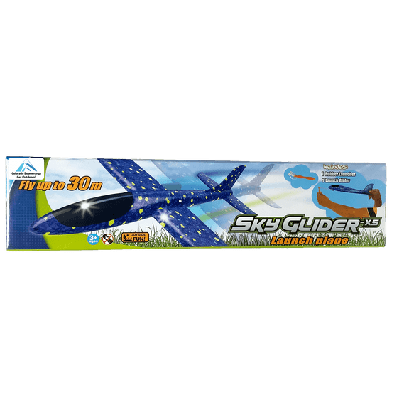 Colorado Boomerangs Skyglider-XS Foam Airplane with Launcher  Durable Large Glider for Kids