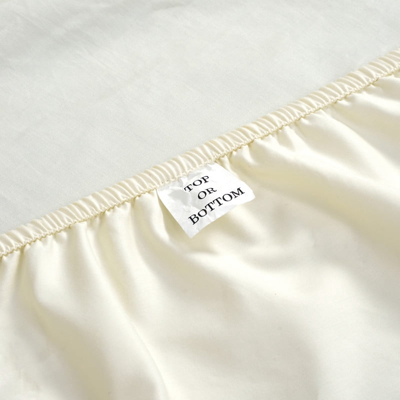 Superior Apus 100% Cotton 18" Deep Pocket Fitted Sheet, Queen, Ivory