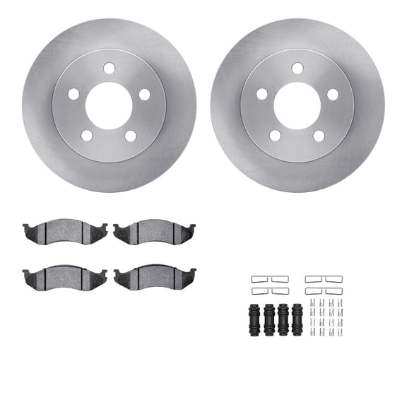 Dynamic Friction Company Front Brake Rotors with 5000 Advanced Brake Pads includes Hardware 6512-42187