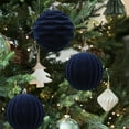 thumbnail image 5 of Velvet Christmas Ornaments Balls 2 Pcs for Christmas Tree Decoration, 4 Inch Large Flocked Velvet Ball Ornaments Set Shatterproof Hanging Xmas Baubles for Party Decor, 5 of 6