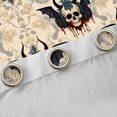 thumbnail image 4 of Homewish Halloween Baroque Devil Skull Kitchen Curtains, Dark Floral Blood Drip Black Out Curtains Pack of 2 (42x63 Each), Beige Gray Red, 4 of 5
