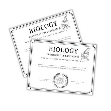 Biology Award Certificate of Excellence 30pk 8.5x11 High School Elementary End of Year Class Awards AP Test Science STEM Teacher Professor