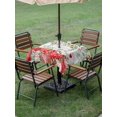 thumbnail image 3 of Outdoor Tablecloth with Umbrella Hole and Zipper, Valentine's Day Square Table Cloth 54x54 Inch Waterproof Tablecloth, Pink Love Heart Country Eucalyptus Farm Wooden Picnic Table Cover for Patio, 3 of 7