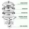 thumbnail image 5 of PRIJESSE 6 Pack Chafing Dish Rectangular half pan×2+1/3 pan×2+round 6QT×2 Chafers Stainless Steel Catering Buffet Warmer Set for Parties,Events,Wedding,Dinner, 5 of 9