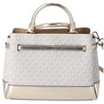 thumbnail image 3 of Michael Kors Reed Large Belted Satchel Vanilla MK Signature Pale Gold, 3 of 6