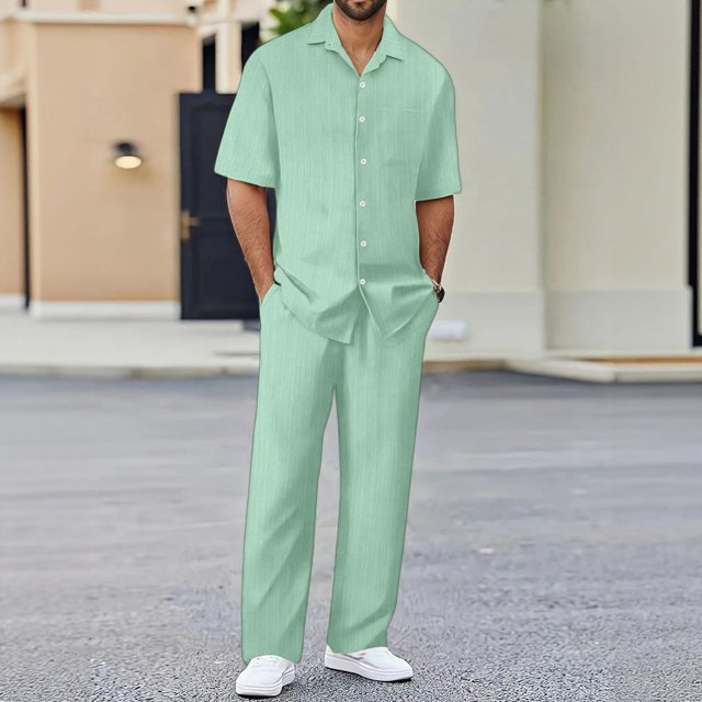 Men's Stylish Casual Suits Set for Everyday Wear Sports Relaxation Beach Activities Comfortable Fit Pure Color Design Spring Summer Seasons