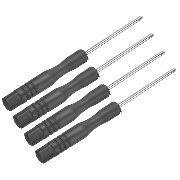 Uxcell 4pcs Mini Phillips Screwdriver 2.0mm 82mm Length Micro Precision Cross Head Screw Driver with Non-Slip Black Handle for Watch Eyeglasses Electronics Small Appliances Repair