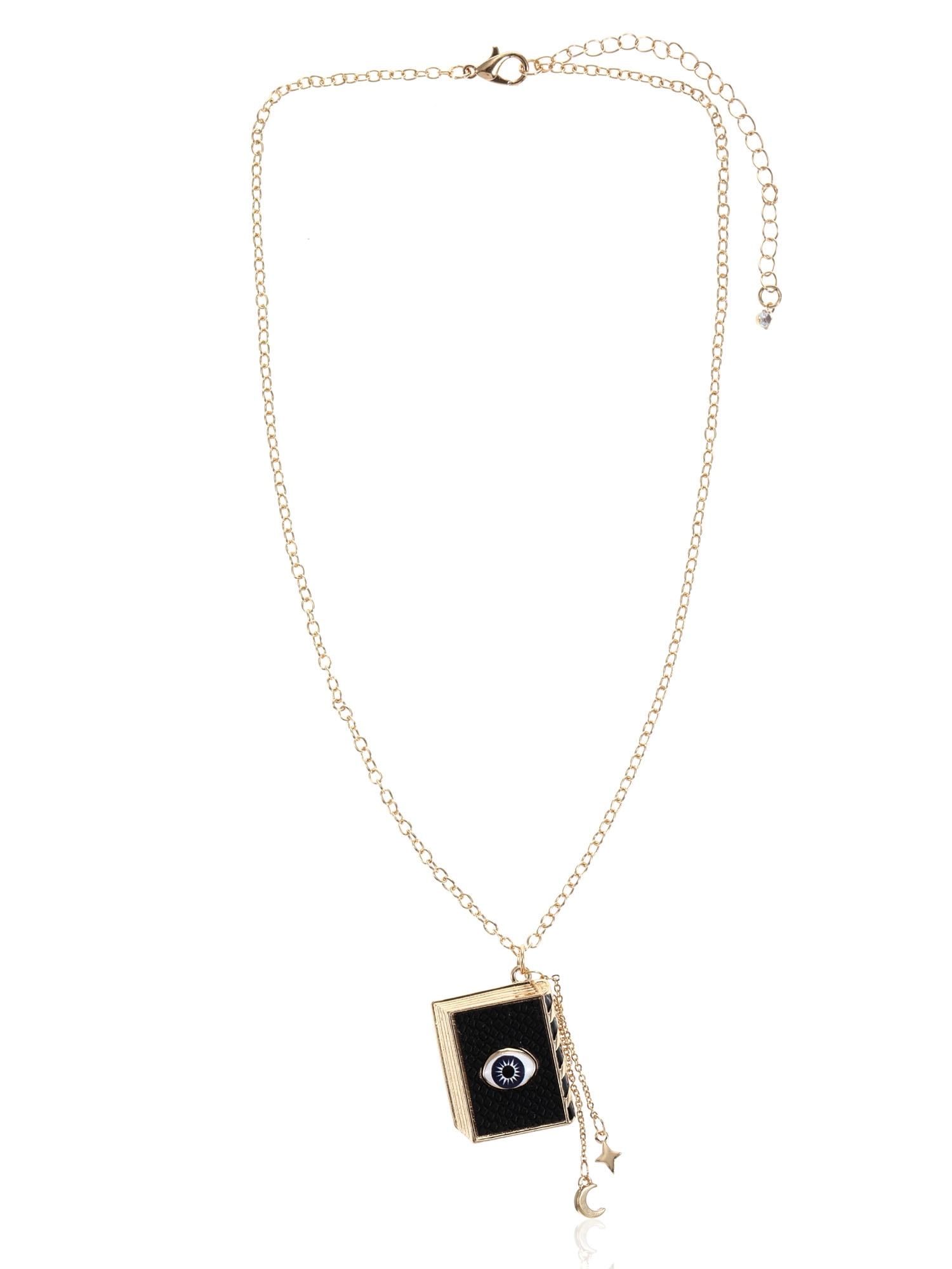 Way to Celebrate Spellbook Gold Halloween Pendant Necklace, 1 Piece