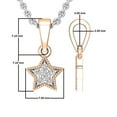 thumbnail image 4 of Dazzlingrock Collection Round White Diamond Star Pendant for Women with 18 Inch Silver Chain (0.06 ctw, Color I-J, CLarity I1-I2) in 14K Rose Gold, 4 of 6