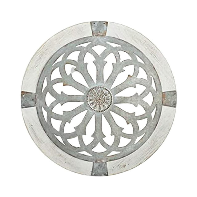 Metal Round Decorative Wall ing Medallions, Wall Art, White