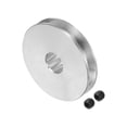 thumbnail image 3 of V-Type Pulley 12mm Bore 50mm Outer Dia Single Groove Aluminum Alloy for 3-5MM PU Round Belt, 3 of 5