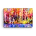 thumbnail image 3 of Startonight Canvas Wall Art Abstract - Colored Landscape Forest Trees Poland Painting - Framed 24" x 36"&nbsp;, 3 of 6