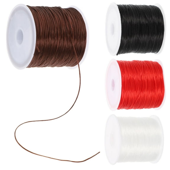 PAMINGONO 4 Rolls Elastic String For Jewelry Making Durable Stretchy Ropes Dark For Bracelets Necklaces And Diy Crafts