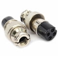 thumbnail image 3 of 5pcs Aviation Plug 4-Pin 16mm GX16-4 Metal Male Female Panel Connector Socket, 3 of 8