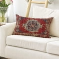 thumbnail image 2 of Boho Red Throw Pillow Cover, 12 x 20 Inch Bohemia Ethnic Style Carpet Pattern Cushion Case for Sofa Couch, 2 of 6